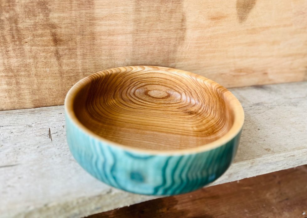 Ade Lewis. Woodturning Artist Somerset Sycamore Ocean Bowl 24.5cm x 8.5cm